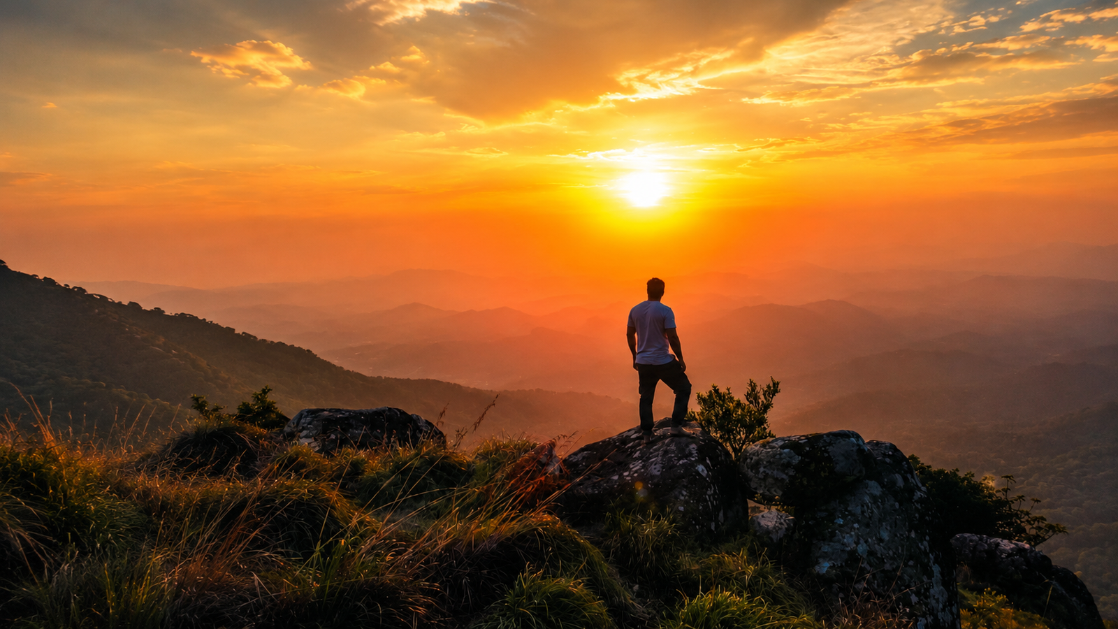  Illikkal Kallu viewpoint during sunset in Kerala.

